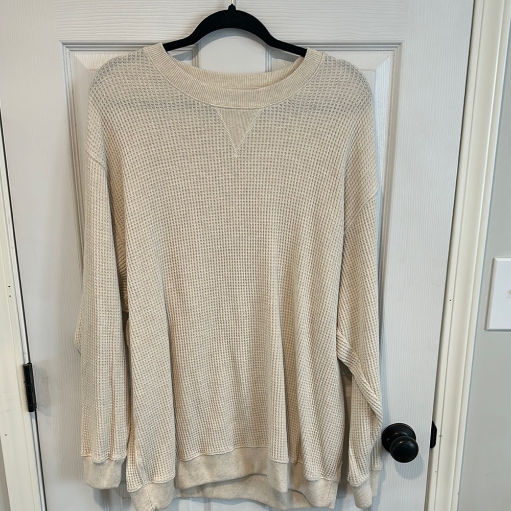Cozy Cream Waffle Knit Sweater